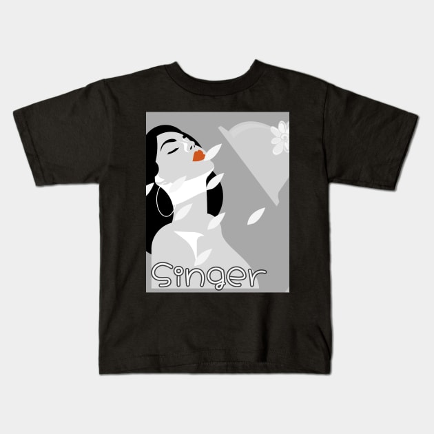 Black and White Pop Art Girl in the Shower Kids T-Shirt by DAZu